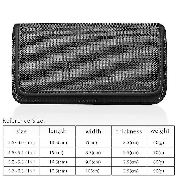 Puhelinpussikotelo Nylon-matkapuhelinvyöpidike Lenkit Kantolaukku Vyölaukku Iphone 13 12 11 X Xr Samsung Galaxy S22 S21 S20-B11 XXL