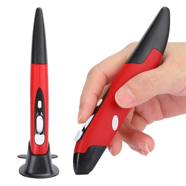 USB Computer Stylus PC Dele Trådløs 2.4G Mus Pen Type Personlig Innovativ Vertikal (Rød PR-03)