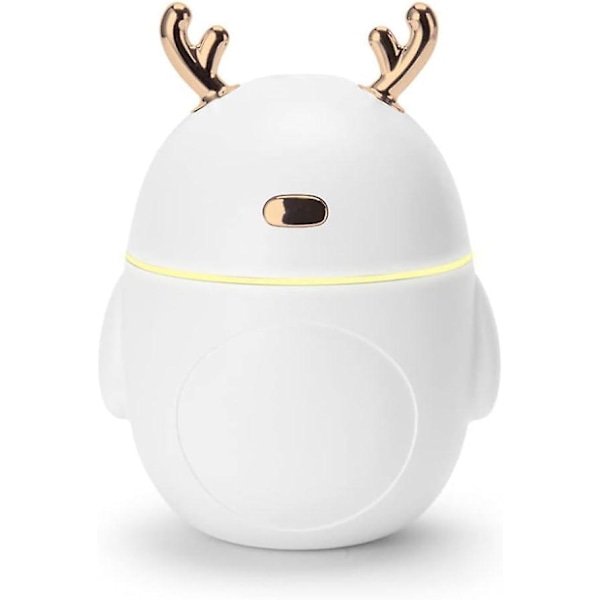 Mini luftfukter, stille forstøvning, luftfukting for skrivebord, aromaterapi, med USB-ladeport.