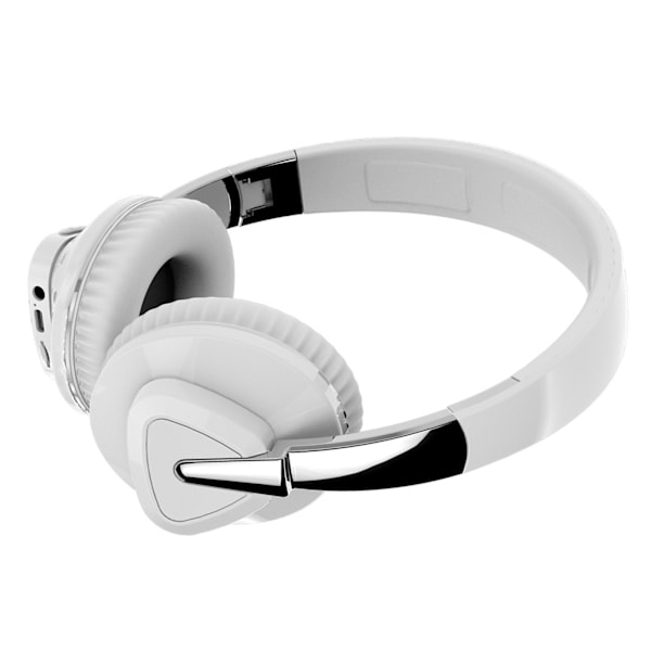 Bluetooth-headset, tung bas, stereo, bløde, komfortable trådløse Bluetooth-hovedtelefoner til computer, mobiltelefon, hvid