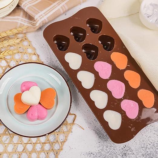 15 Håligheter Hjärtformad Chokladform Silikon Godisform