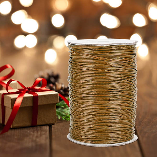 160m vahapinta DIY ympäristöystävällinen käsin kudottu köysi kaulakoru puuvillalanka 1mm(8 # ruskea )