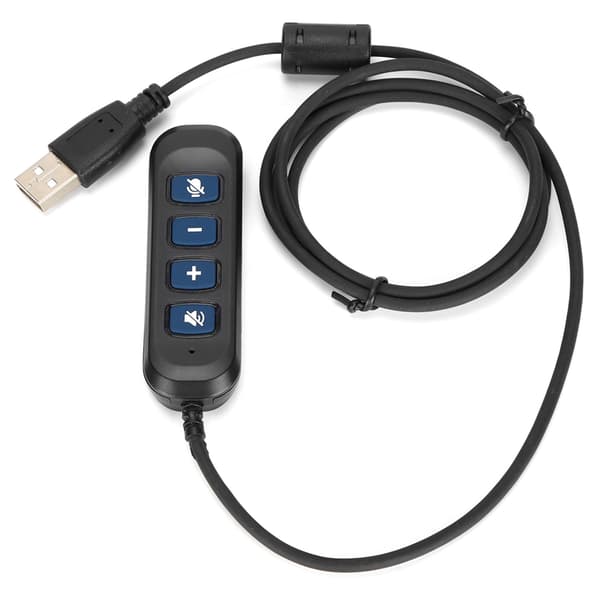 H901 USB-stik QD-kabeladapter Justerbar lydstyrke Callcenter-headsetadapter til 3,5 mm headsetudstyr Blå