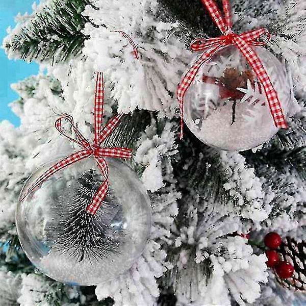 2023-30st Plast Ihålig Boll Jul Ihålig Boll Dekorationsboll Fönster Transparent Boll Förpackning Zekai