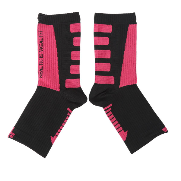 Sportssokker Svært pustende elastisk Komfortabel fotkompresjonshylse for treningsløpeøvelse Svart og rosa