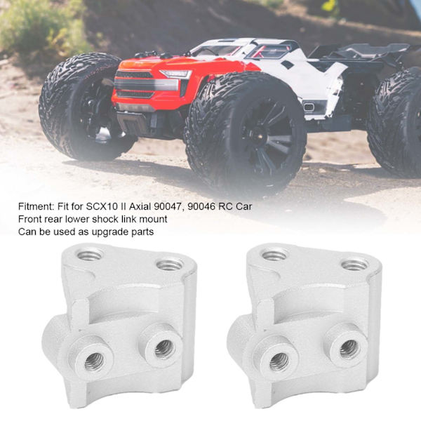 2 stk. Forreste Bageste Nedre Støddæmperforbindelse Link Mount Passer til SCX10-II AXIAL RC Bil Sølv