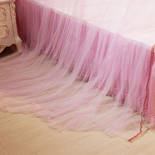 Andas runt kapell spets Princess Style Myggnät Säng Gardinnät (rosa)