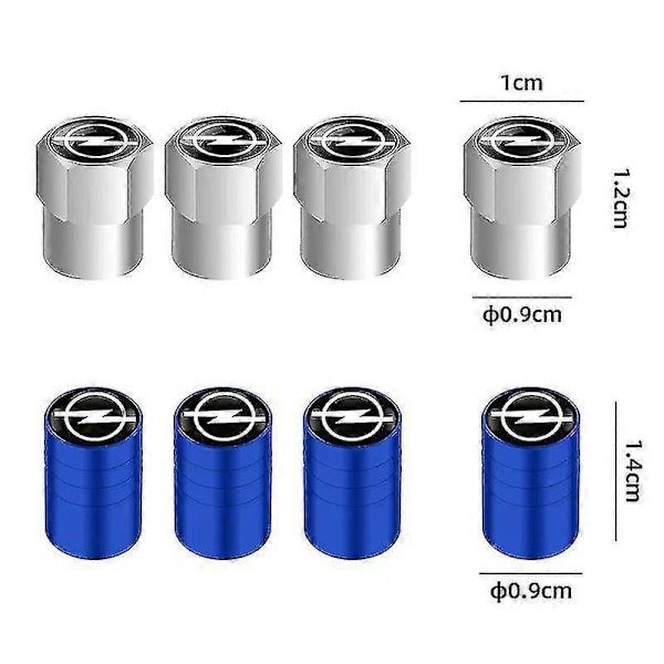 4 st Aluminium Stöldskydds Hexagonala Däckventilkåpor Bil Däck Dammskydd För Opel Astra Insignia Mokka Zafira Corsa Zekai Style2silver