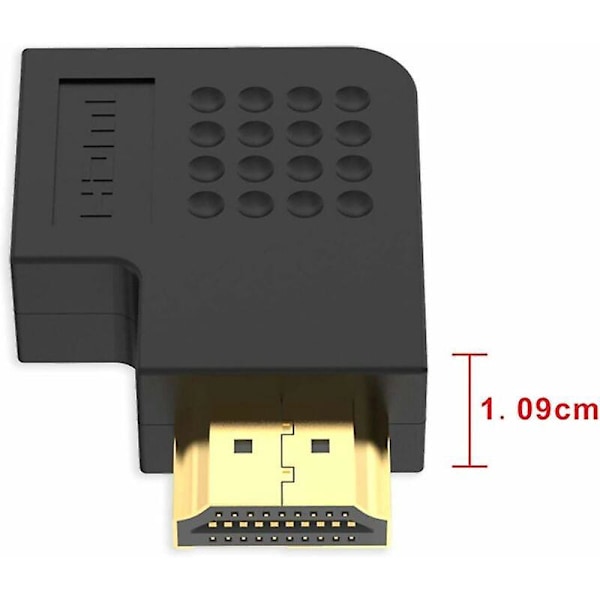 4-pack Vinklad HDMI-adapter HDMI-koppling 90 grader Hane till Hona Vertikal Platt Adapter