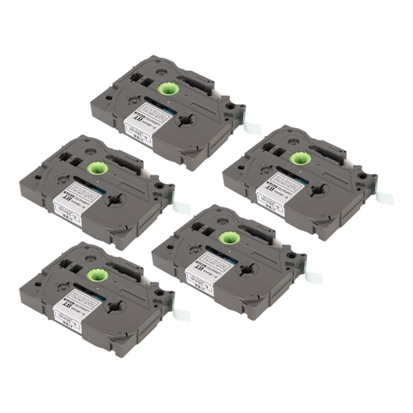 5 kpl tarranauha 9 mm laminoitu vedenpitävä väripitävä multi tarranauha PT D210 PT D200 PT H110 PT D400 valkoinen vihreällä Bze 725