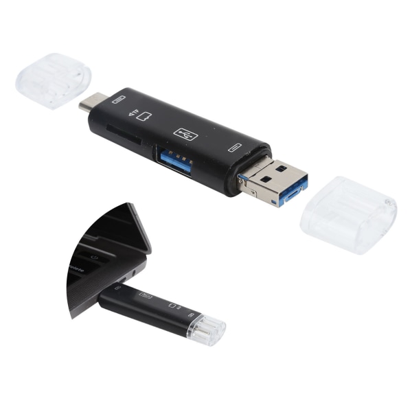 OTG-kortläsare USB TypeC TF-adapter 5-i-1 för Android-telefon Mobildatortillbehör