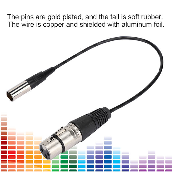 Mini XLR 3pin uros XLR 3pin naaras alumiinifoliolla suojattu kuparilanka äänikaapeli