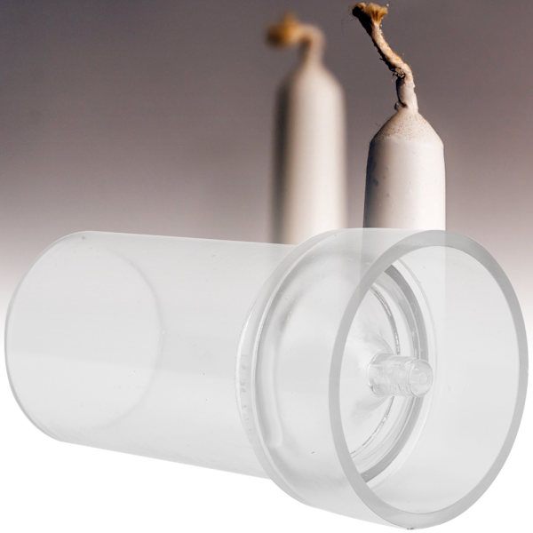 Gennemsigtig plast stearinlys form Kirkespids stearinlys form med metaldæksel (5x10 cm)