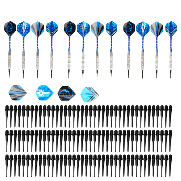 12 Styck Säkerhet mjukt Dart Set Aluminium Legering Dart Rod Plast Dart Spis Sportutrustning