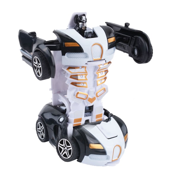 Muuttuva autolelu, iskunkestävä, kaksoisinertia, tukeva, kestävä robottiautolelu lapsille, pojille, mustavalkoinen