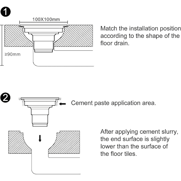 Gulvafløb Kar Rustfrit Stål Aftageligt Afløbsdæksel Til Badeværelse Brusekabine Firkantet Toilet Have Si Rustfri Sølv 10x10cm