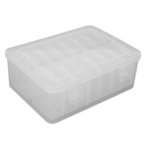 Clear Organize Box Set 14 små æsker Forseglingsdæksel Makeup Puff Opbevaringsboks til DIY Crafts perler