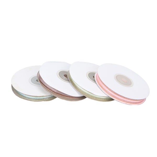 4 st 9 mm transparent chiffongband i polyester, dekorativt band för presentinslagning