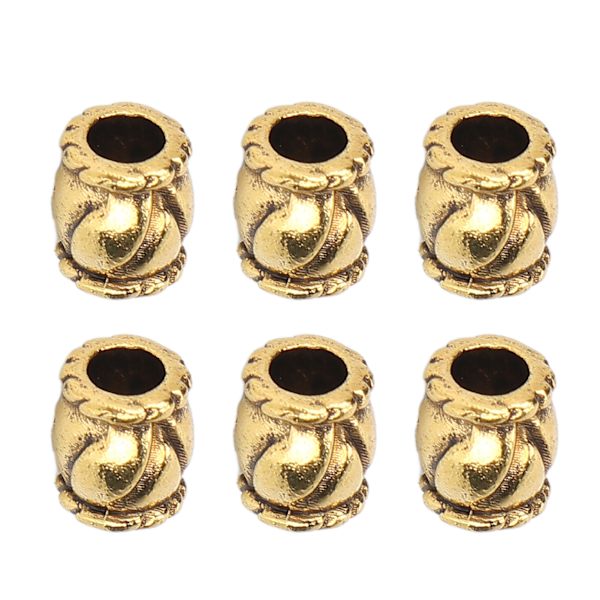 50st Retro Skägg Hårpärlor Fatformade hårflätningspärlor Legering Smycken Tillbehör Guld