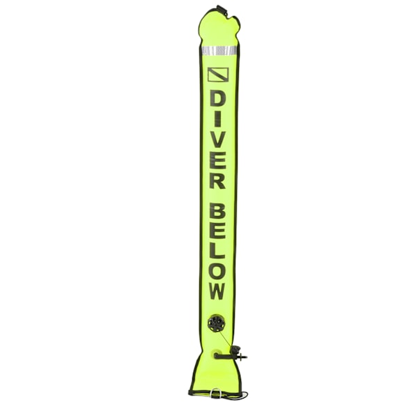 120x15cm Scuba Dykning Overflade Markør Bøje Høj Synlighed Oppustelig Overflade Markør Signal RørGul Grøn