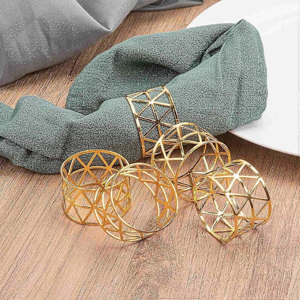 8 stk. runde serviettringholdere i netting, for uformelle eller formelle anledninger
