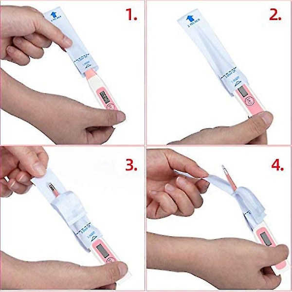 100 stk. digitale termometerprobeovertræk - Engangs universal elektronisk oral rektal termometer-B5