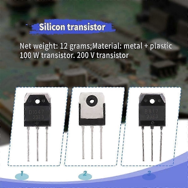 2 piitransistoria - D 1047 + B 817, 200 V, 12 A