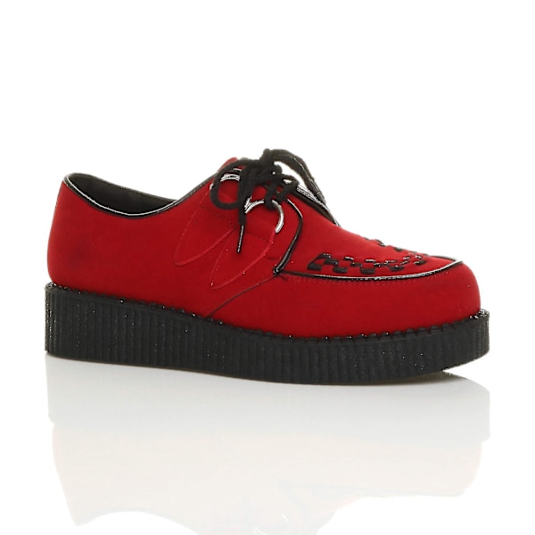 Platform Wedge Lace Up Goth Punk Creepers Boots för kvinnor41