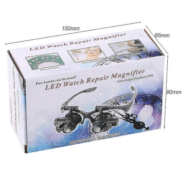 Urmager Lup Urreparation 20x Binokulær Bezel Montering LED Lampe