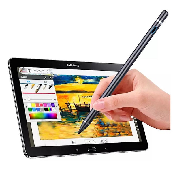 Högkänslig Smartpen för surfplatta/iOS/BlackBerry/HTC - Ersättningskapacitiv pekskärmstyluspenna (Svart)