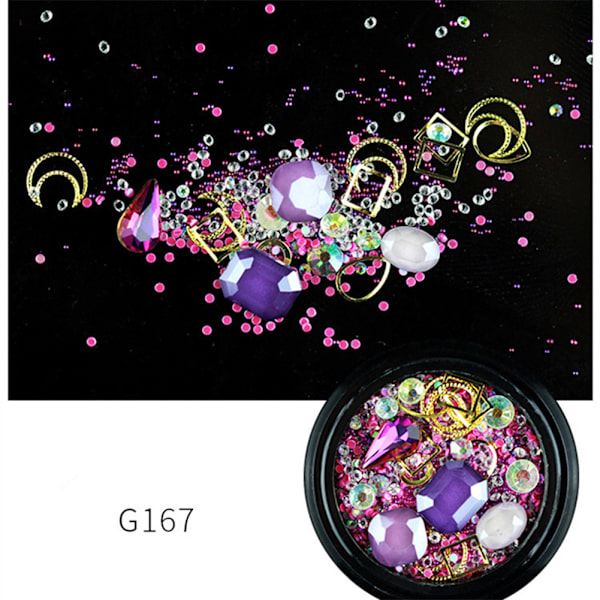 Neglekunst Rhinestone Uregelmæssig AB Bor Hul Nitte Perler Mærkat DIY Manicure Værktøj G167