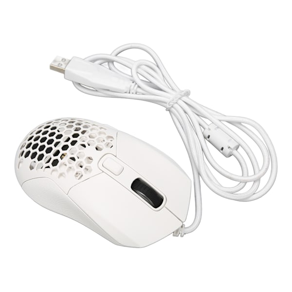 Kablet mus ergonomisk RGB bakgrunnsbelyst justerbar DPI programmerbare taster 4,9 fot kabel spillmus for spillkontorstudie hvit