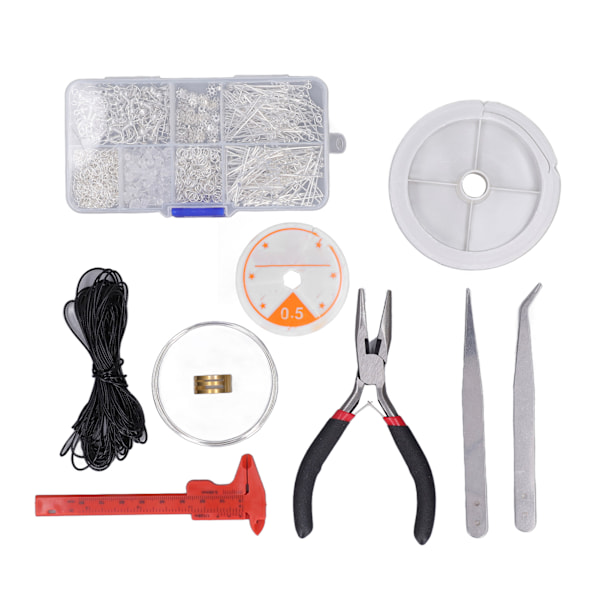 Earring Making Kit with Tweezers Ear Hooks Ear Pins Wax String Jump Rings Alloy Metal DIY Earring Making Supplies Kit