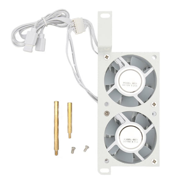 Hukommelseskøleventilator Dobbelt 6025PWM 1000 til 3000RPM 5V 3Pin Aura Sync ARGB Hukommelsesradiator til DDR DDR2 DDR3 DDR4 DDR5 Hvid