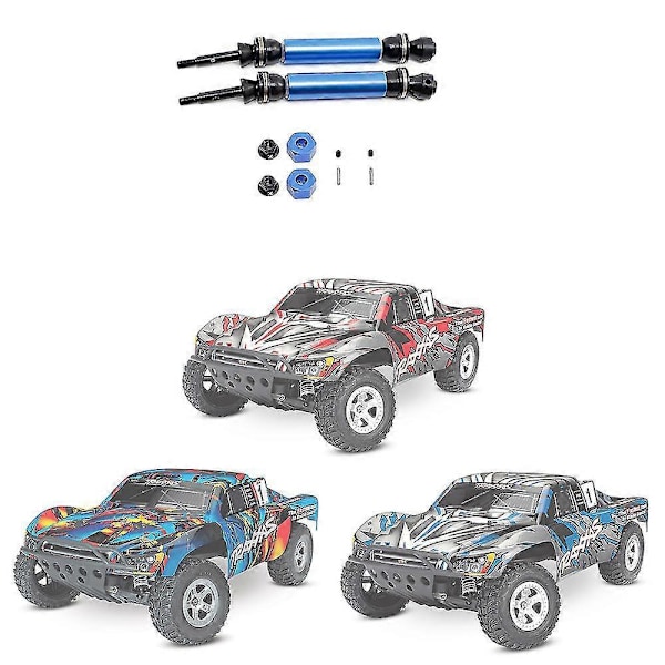 2 st Metall Bakre Drivaxel CVD kompatibel med 1/10 Traxxas Slash Rustler Stampede Hoss VXL 4X4 2WD RC Bil Upg