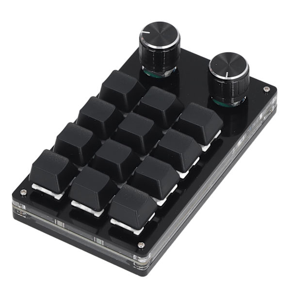 Mekanisk spilltastatur 12 taster 2 knotter Lite OSU spilltastatur DIY programmerbart tastatur med USB-kabel