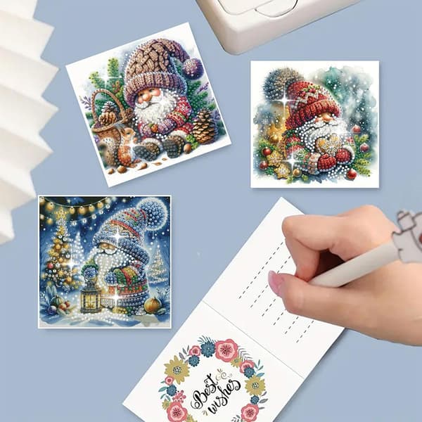6 stk. Glitrende Kunst Gratulasjonskort I2G0 Santa Claus 6pcs