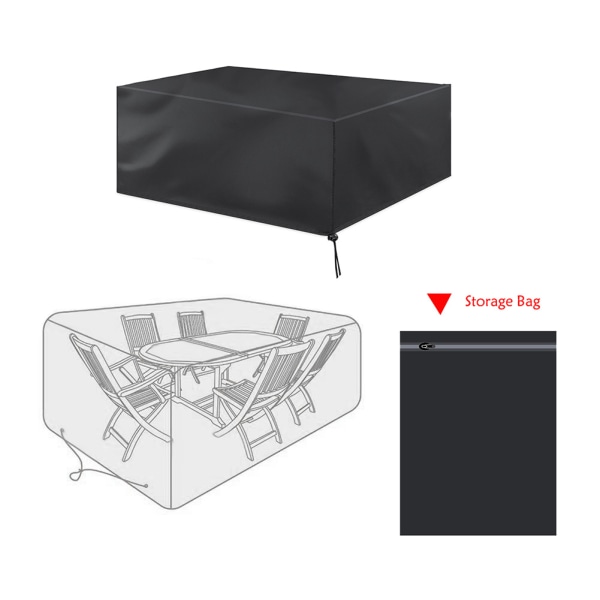 Utendørs vanntett støvtett utemøbler beskyttende deksel sofa spisebord (270*180*89cm)