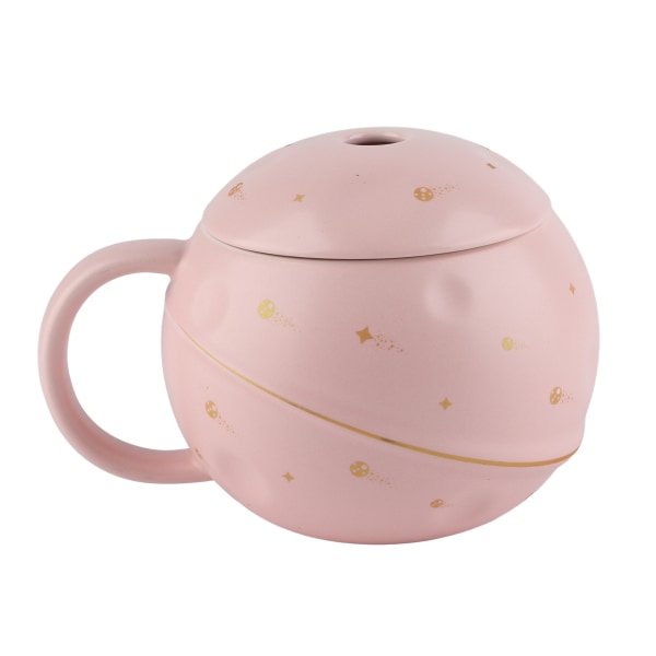 400 ml sød astronaut krus ergonomisk håndtag keramisk kop med låg ske til kaffe te mælk pink