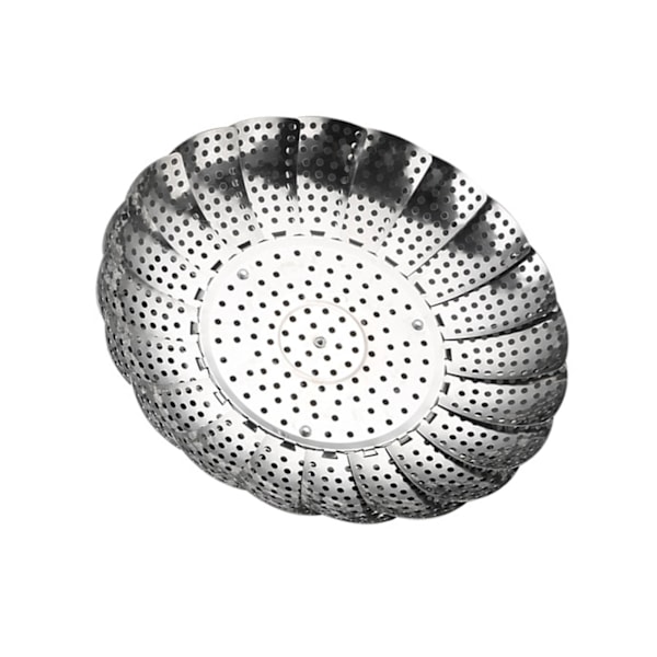 Rustfrit dampningsplade i rustfrit stål til dampning af kurv, sammenklappelig dampindsats til hjemmekøkken