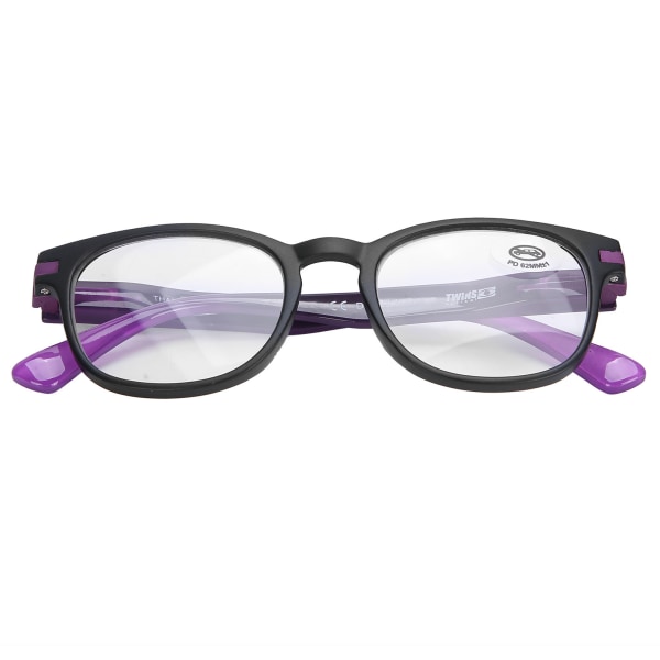 Muodikkaat lukulasit Perinteiset kehykset Unisex miesten naisten silmälasit vanhuksille (+300 musta violetti)