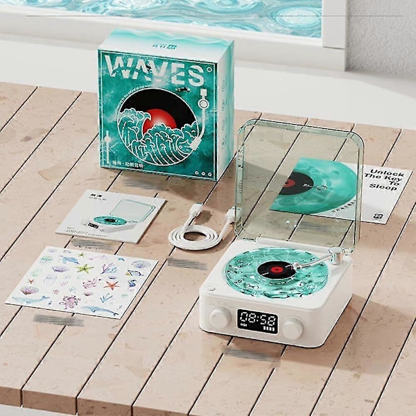 The Waves vinyylisoitin, 2024 uusi Bluetooth-vinyylilevysoitin Waves, neljä tilaa - CNJR vihreä