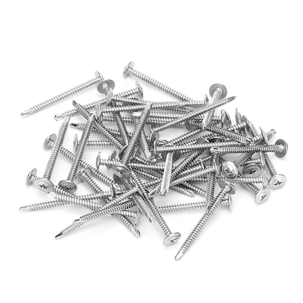 250 stk. selvskærende skruer 410 rustfrit stål M4.2x50 mm krydsskrue AntiRust Korrosionsbestandig
