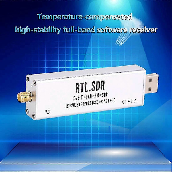 RTL SDR Mottagare V3 RTL2832U 0.1MHz-1.7GHz TCXO SMA Mottagare med Antenn