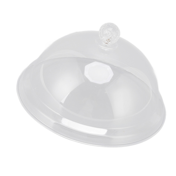 Matdeksel i akryl, transparent, tykk, fallbestandig, støvtett matbevaringsdeksel med håndtak, 26 cm