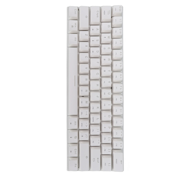 Mekanisk tangentbord 61 tangenter RGB bakgrundsbelyst USB-kabelansluten dubbelläge stor kapacitet mekaniskt spelande tangentbord vit grön axel