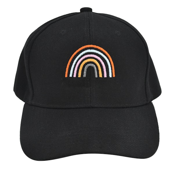 Brodert foreldre-barn lue Barn Justerbar Baseball Cap for utendørsreiser Svart (Mor)