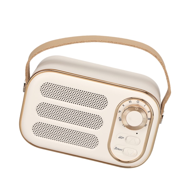 Bluetooth Högtalare Stereo HiFi Ljud USB Laddning Retro Bärbar Trådlös Högtalare för Home Travel Vit