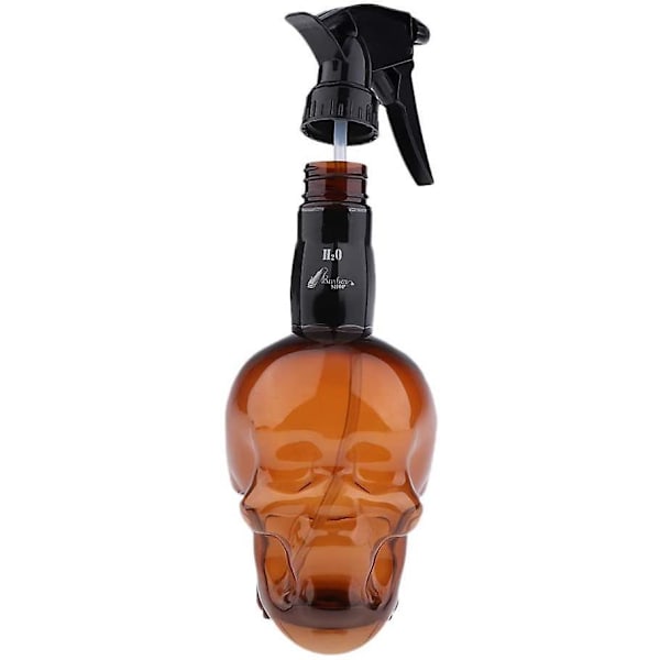 500ml Tom Vattensprayflaska Frisörsalong Växt Hårstyling Husdjur Hårspray Döskalleform (Brun)