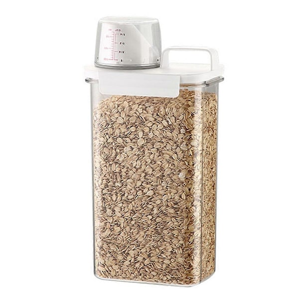 Förseglad spannmålsförvaringslåda för hushåll, transparent risbehållare, 2300 ml